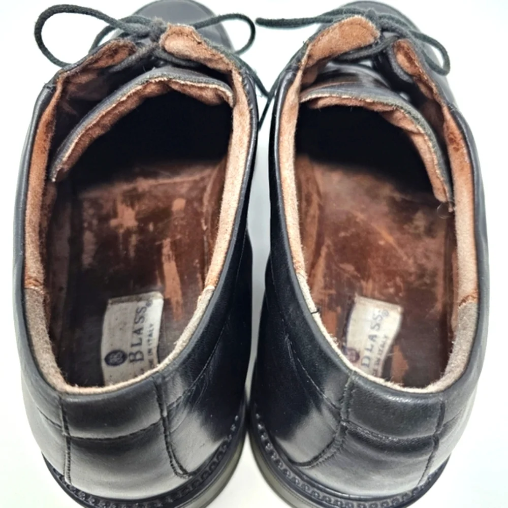 Bill Blass Black Leather Oxford Mens Size 11 Shoes‎ Lace Up